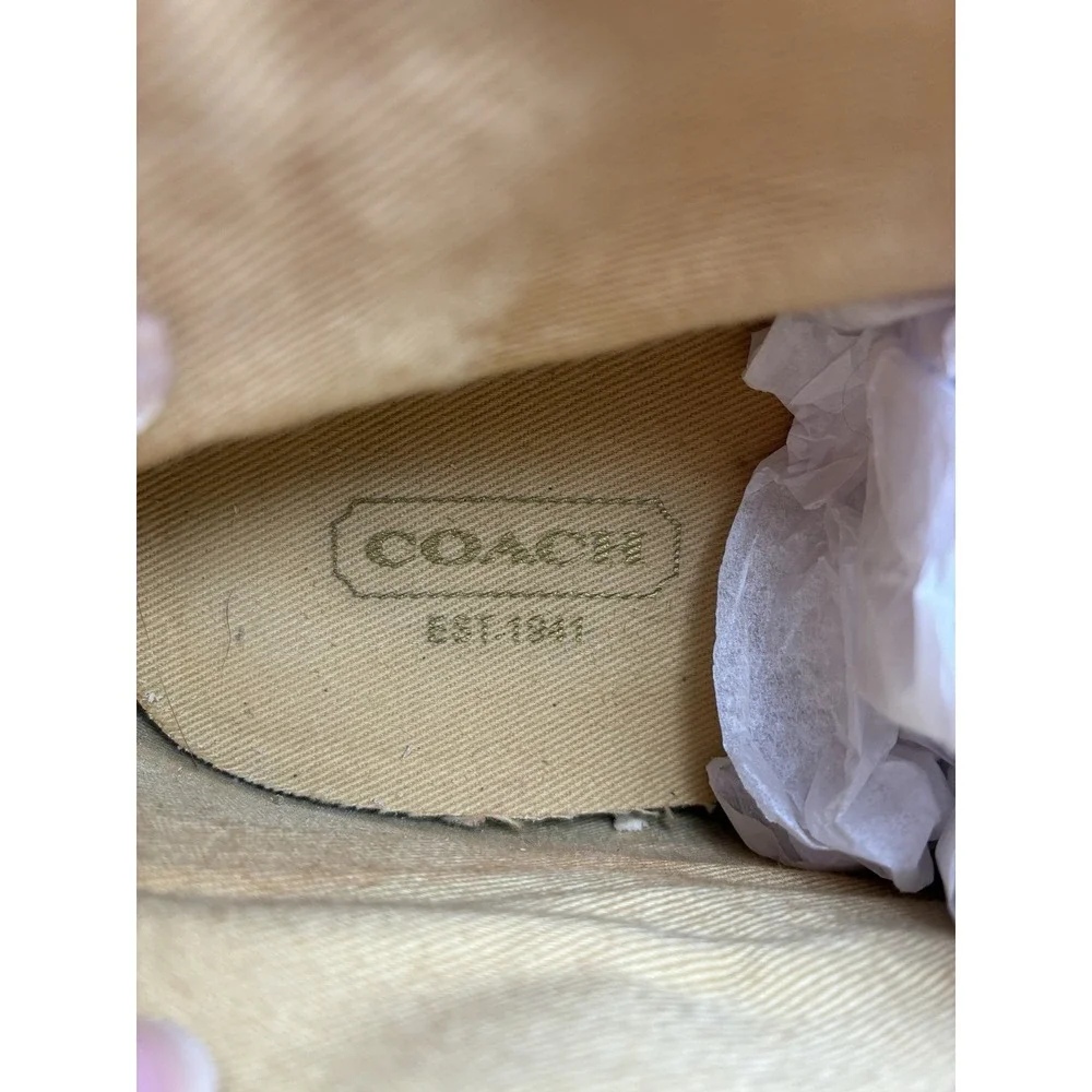 Coach F00793J1 Metallic Gold Signature Canvas Sneakers Women's 9B – Authentic